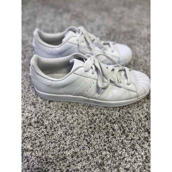 Adidas Superstar Clamshell Sneaker White/White, Men’s 11.5 Leather Athletic Shoe - Picture 2 of 11